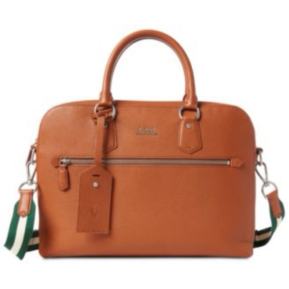 Polo Ralph Lauren Tan Leather Briefcase - Picture 1 of 8